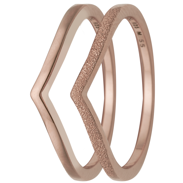  Dobbeltbjerge, rose goldpl Ring