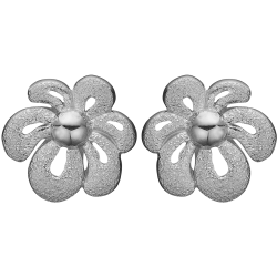  Happy Flower, studs, silver