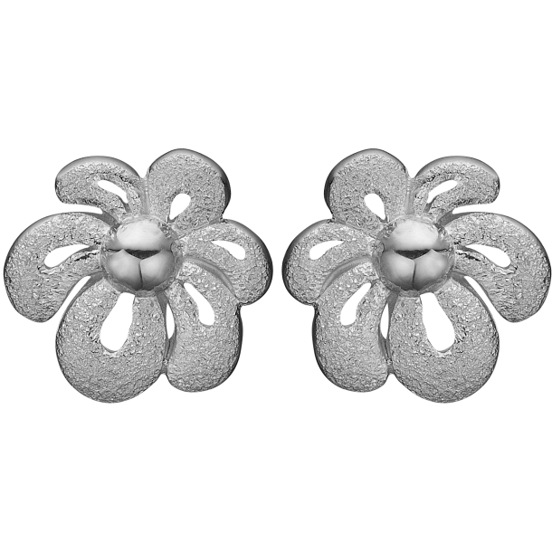  Happy Flower, studs, silver