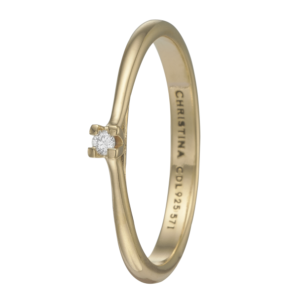  Labgrown Diamond 0,03ct, goldpl, Ring