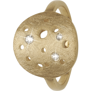  Mnen, guldpl. Slv Ring