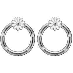  Marguerite cirkel, studs, s�lv