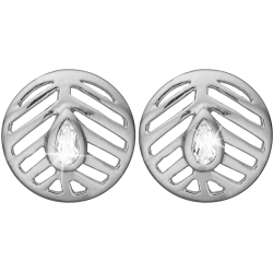  Open Leaf, studs, silver