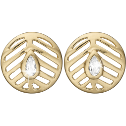  Open Leaf, studs, silver