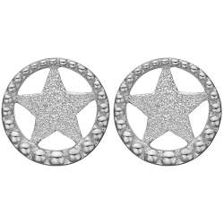  Star in A Circle, studs, s�lv