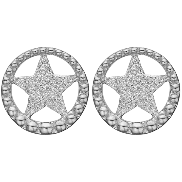  Star in A Circle, studs, slv