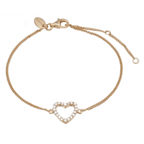  Topaz Heart bracelet, goldpl silver