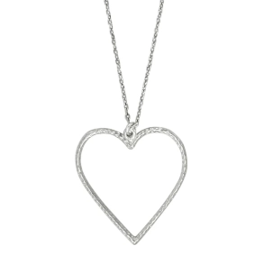 S�lv halsk�de hjerte vedh�ng