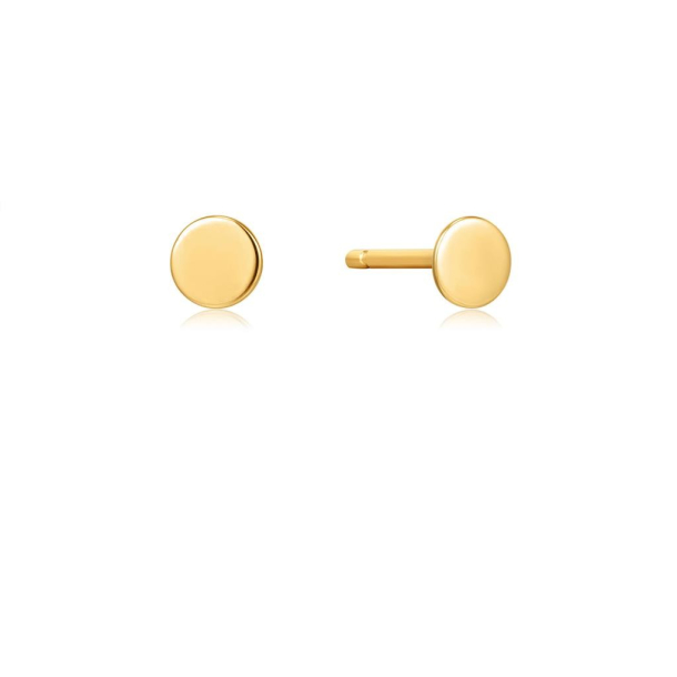 14kt Gold Disc Stud - Guld restik