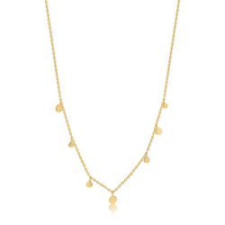 14kt Gold Mixed Disc - Guld Halskde