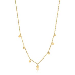 14kt Gold Mixed Disc - Guld Halsk�de