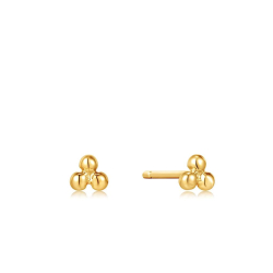 14kt Gold Triple Ball Stud - Guld �restik