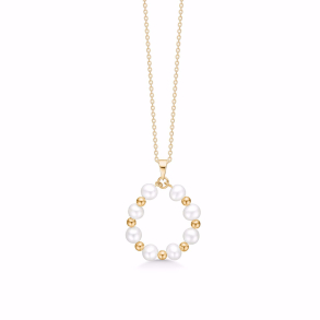 Slv forgyldt vedhng med ferskvands perler og kde