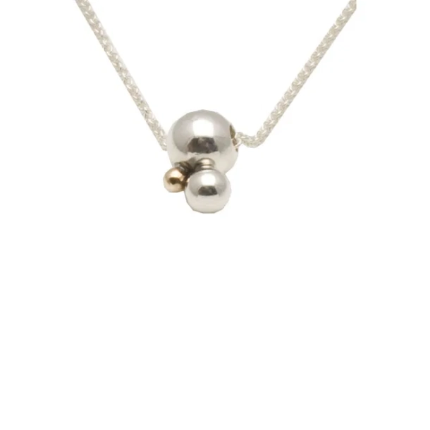 Bubbles Pendant 8+5mm silverbullets &amp; 14K.