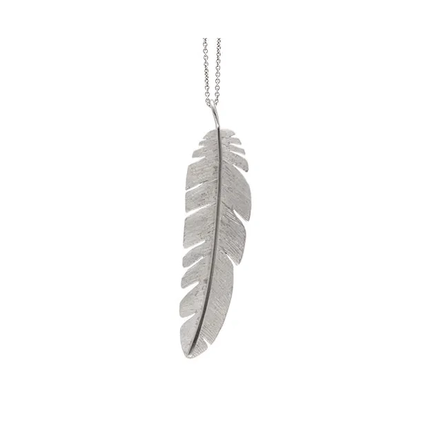 Feather pendant maxi 10cm - Rhod