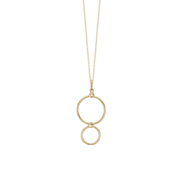 8 kt. guld vedhng med dobbelt ring