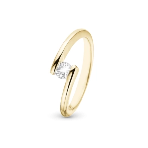 Supernova Ring - Blankpoleret Forgyldt Sterling Slv m. 1 Topas