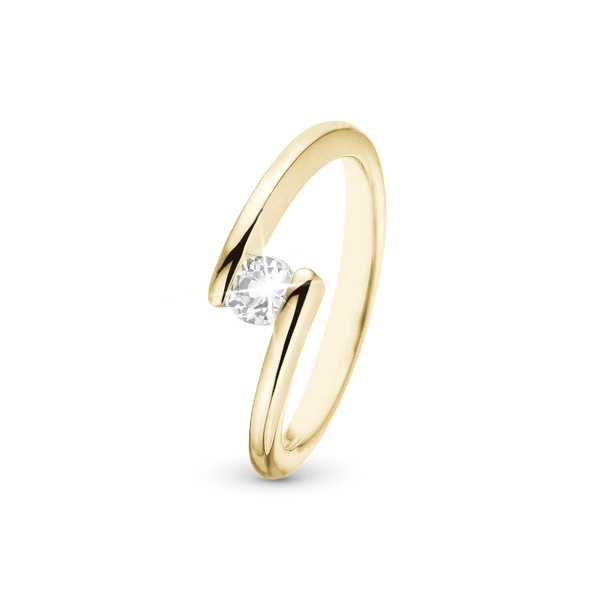 Supernova Ring - Blankpoleret Forgyldt Sterling Slv m. 1 Topas