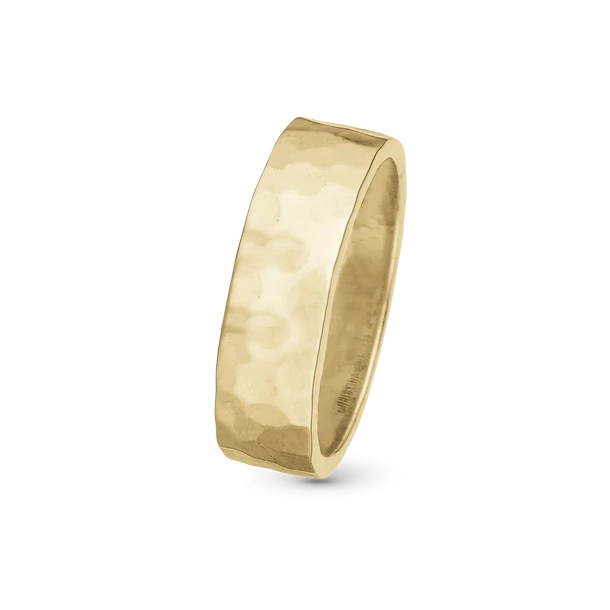Big Experience Ring - Hamret Forgyldt Sterling Slv