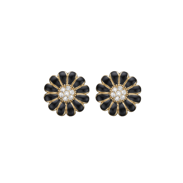 8MM Black Marguerite Forgyldt
