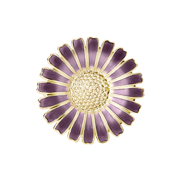 Marguerit broche lilla emalje 
