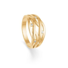 Forg. s�lv ring m. 4 zir. 