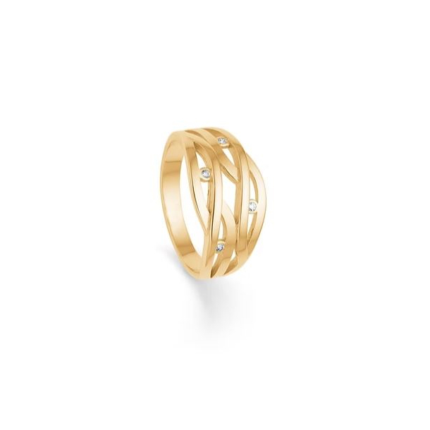 Forg. s�lv ring m. 4 zir. 