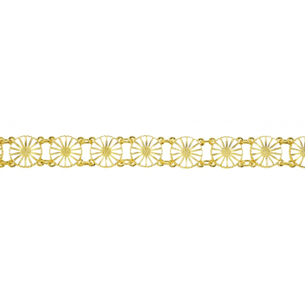 Marguerit Armbnd 13 x 11 mm forgyldt hvid