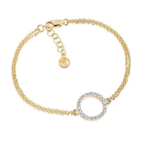 Armbnd Biella grande - 18 kt. Forgyldt med hvide zirkoner