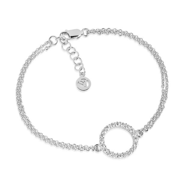 Armbnd Biella grande med hvide zirkoner