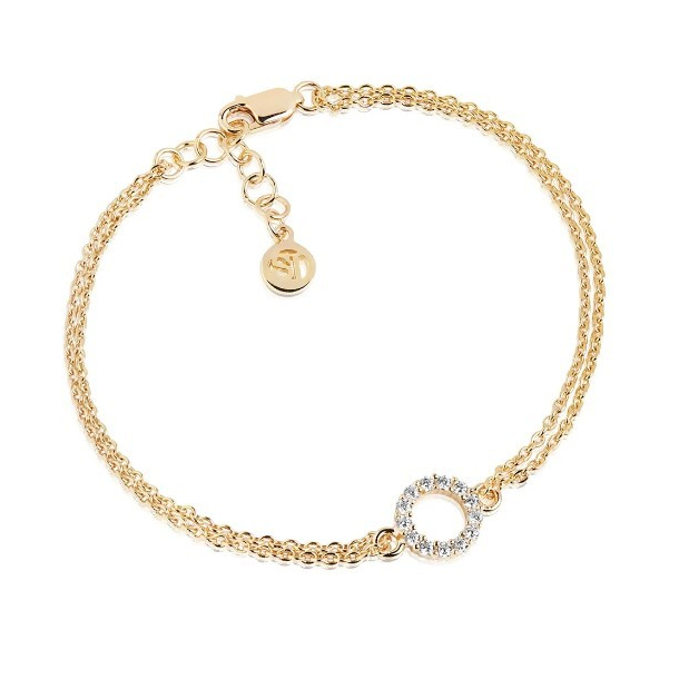 Armbnd Biella piccolo - 18 kt. Forgyldt med hvide zirkoner