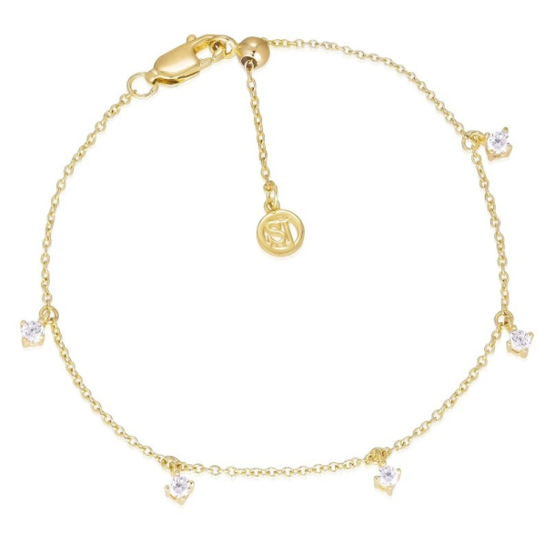 Armbnd Ellera piccolo - 18 kt. Forgyldt med hvide zirkoner