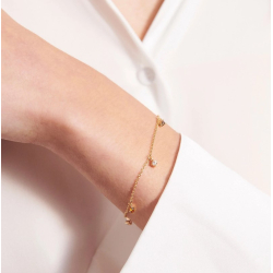 Armbnd Ellera piccolo - 18 kt. Forgyldt med hvide zirkoner