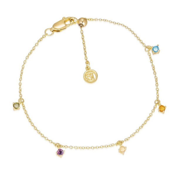 Armbnd Ellera piccolo - 18 kt. Forgyldt med multifarvet zirkoner