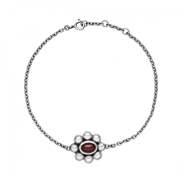 ARMBND MED BLOMST OG RD GRANAT 