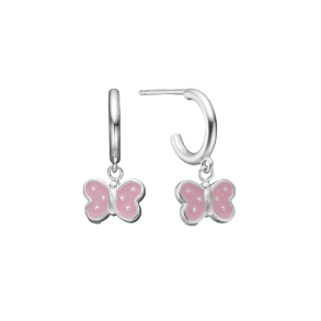 B�rne halvcreol med lyser�d sommerfugl i s�lv