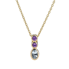 COLLIER 8 kt. MED AMETYST OG TOPAZ