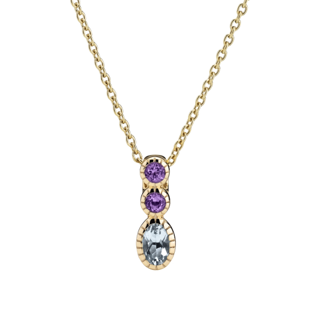 COLLIER 8 kt. MED AMETYST OG TOPAZ