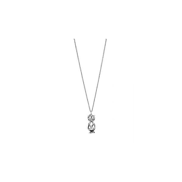 Collier rund anker med ugle