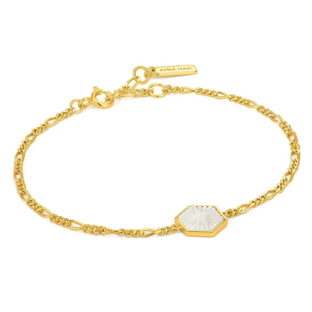 Compass Emblem Gold Figaro Chain