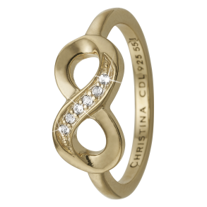 Evighed,  guldpl. slv Ring