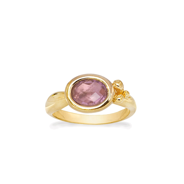 Forgyldt ring - Hope ametyst