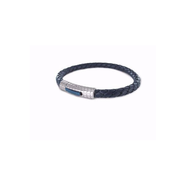 Frank1967 - blt lder armbnd med blank stlls