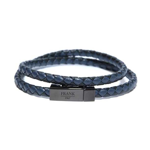 Frank1967 - Dobbelt lderarmbnd i bl/sort