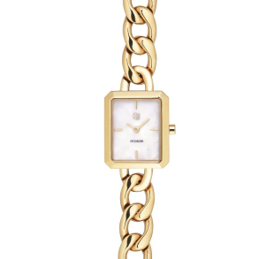 Gisella - Forgyldt rustfrit stl med hvid perlemor urskive