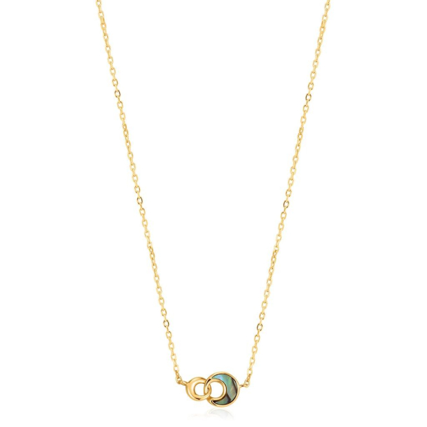 Gold Tidal Abalone Halvmne - Forgyldt Halskde