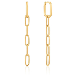 Gold Cable Link Drop - Forgyldt �reringe