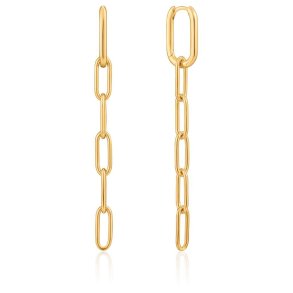 Gold Cable Link Drop - Forgyldt �reringe