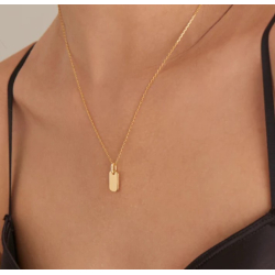Gold Glam Tag Pendant - Forgyldt Halsk�de