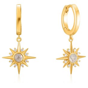 Gold Midnight Star Huggie Hoop - Forgyldt Creol